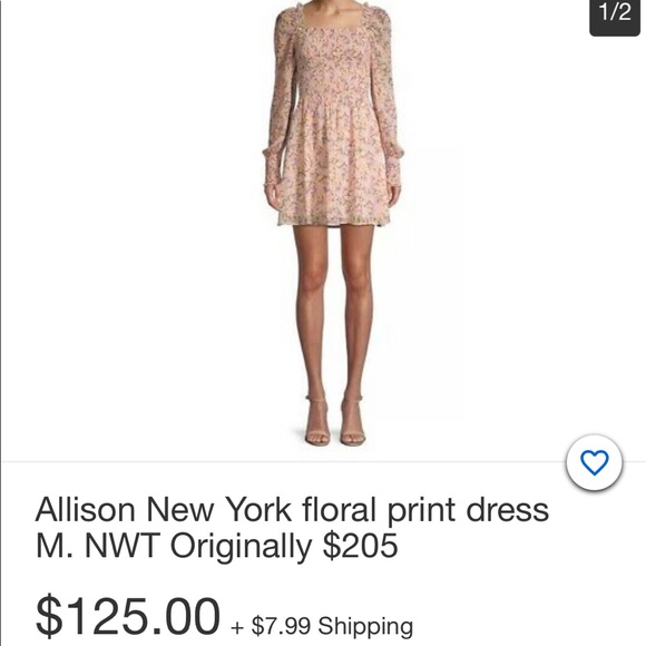 NWT light pink, floral dress - Picture 3 of 9